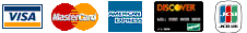 Credit Cards Accepted: Visa, Mastercard, 
   American Express, Discover