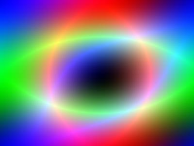 Three multi-colored ellipse